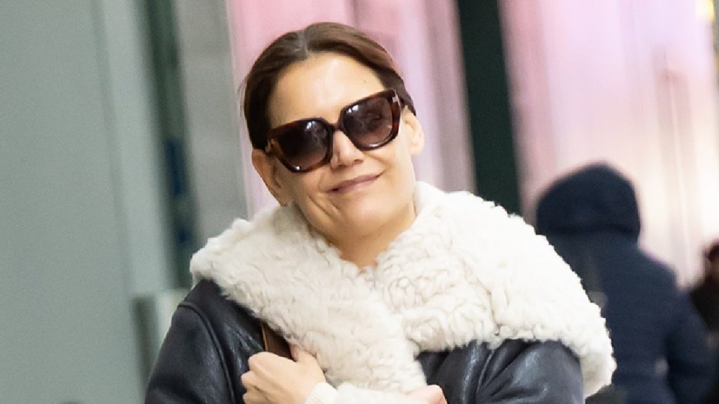 Katie Holmes Styled 2024's Comfiest Coat With a Sleek Alternative to the Chunky Shoe Trend